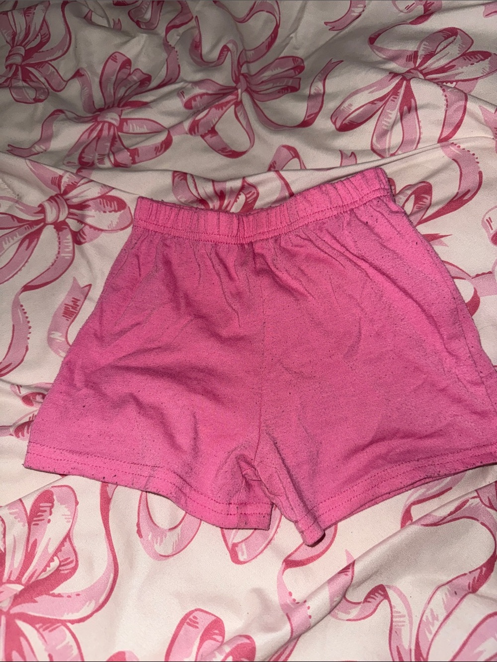 Pink Women's Elastic Waist Casual Shorts
